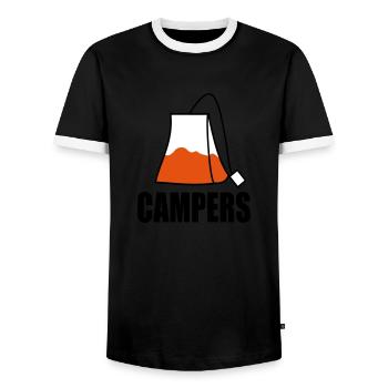CAMPERS - Men's Ringer Shirt - black/white - Front - AI Model Female 172 light (172cm) & AI Model Male 178 light (178cm)