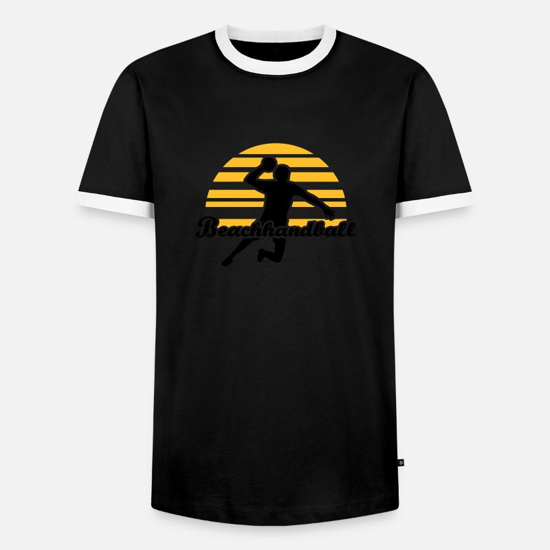 Beachhandball - Men's Ringer Shirt - black/white