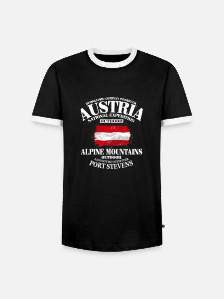 Austria - Österrreich - Männer Kontrast-T-Shirt - Schwarz/Weiß