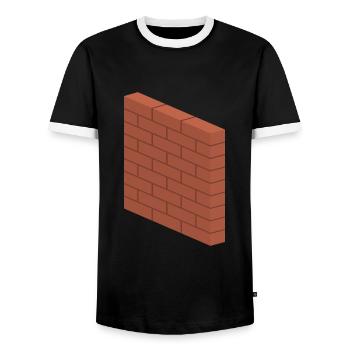 Brick Wall - Construction Masonry Building Mason - Men's Ringer Shirt - black/white - Front - AI Model Female 172 light (172cm) & AI Model Male 178 light (178cm)