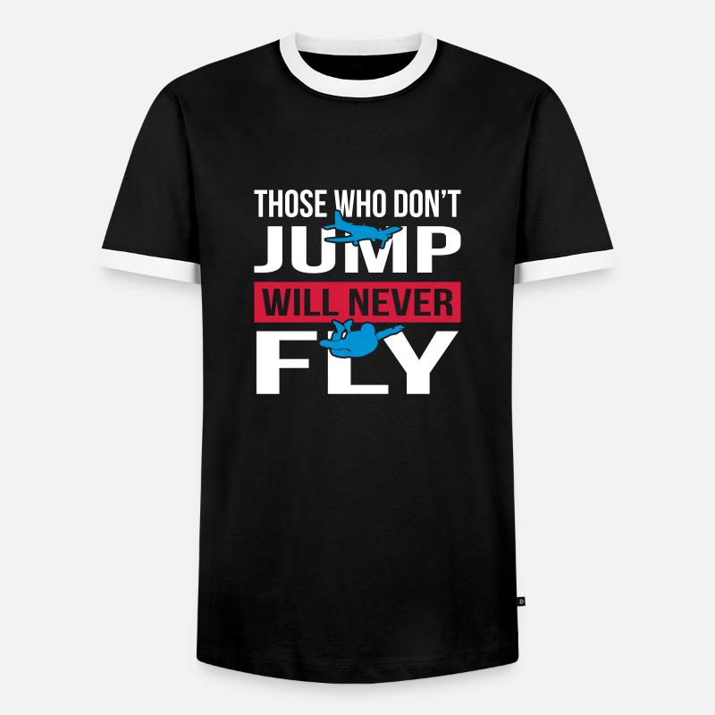 Will Never Fly Skydive - Männer Kontrast-T-Shirt - Schwarz/Weiß