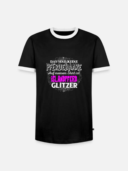ISLANDPFERD - Glitzer - Männer Kontrast-T-Shirt - Schwarz/Weiß