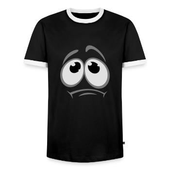 gesicht_1 augen - Männer Kontrast-T-Shirt - Schwarz/Weiß - Vorne - AI Model Female 172 light (172cm) & AI Model Male 178 light (178cm)