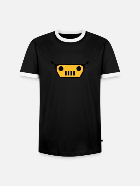 Cool Robot Face Design - Men's Ringer Shirt - black/white