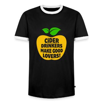 Cider Drinkers make good Lovers Apfelwein Cidre - Männer Kontrast-T-Shirt - Schwarz/Weiß - Vorne - AI Model Female 172 light (172cm) & AI Model Male 178 light (178cm)