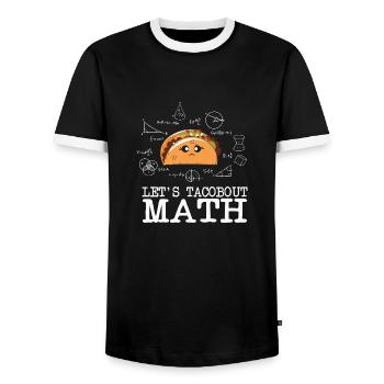 Math Teacher Calculate Let's Tacobout Taco Math - Männer Kontrast-T-Shirt - Schwarz/Weiß - Vorne - AI Model Female 172 light (172cm) & AI Model Male 178 light (178cm)