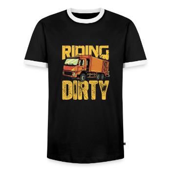 Trash Recycling Garbage Truck Driver - Funny - Männer Kontrast-T-Shirt - Schwarz/Weiß - Vorne - AI Model Female 172 light (172cm) & AI Model Male 178 light (178cm)