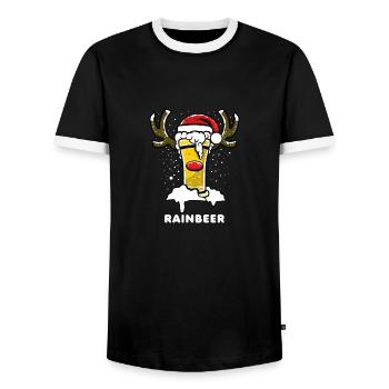 BAIE DE NOËL 3 - T-shirt contrasté Homme - noir/blanc - Devant - AI Model Female 172 light (172cm) & AI Model Male 178 light (178cm)