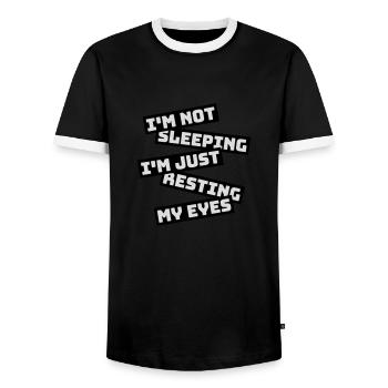 im not sleeping quote - Men's Ringer Shirt - black/white - Front - AI Model Female 172 light (172cm) & AI Model Male 178 light (178cm)
