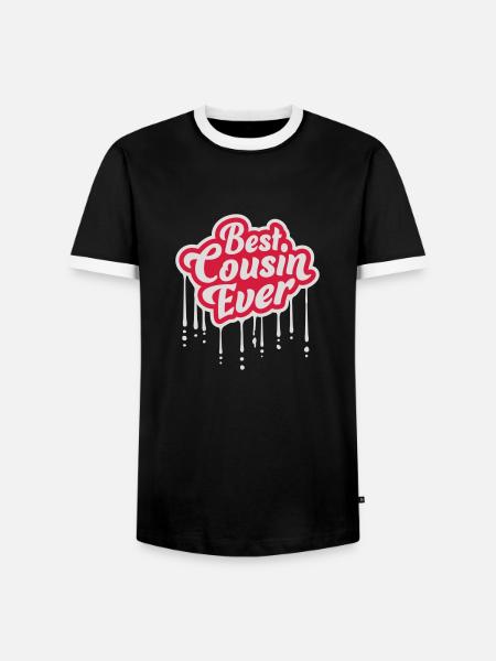 best cousin ever quote - Men's Ringer Shirt - black/white