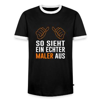Maler Spruch Geschenkidee Humorvoll - Männer Kontrast-T-Shirt - Schwarz/Weiß - Vorne - AI Model Female 172 light (172cm) & AI Model Male 178 light (178cm)