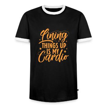 Aligner les choses est mon cardio - T-shirt contrasté Homme - noir/blanc - Devant - AI Model Female 172 light (172cm) & AI Model Male 178 light (178cm)