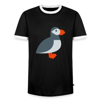 Puffin bird - Men's Ringer Shirt - black/white - Front - AI Model Female 172 light (172cm) & AI Model Male 178 light (178cm)
