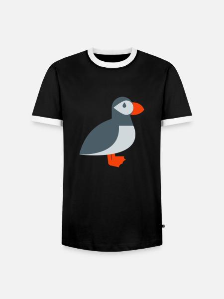 Puffin bird - Men's Ringer Shirt - black/white