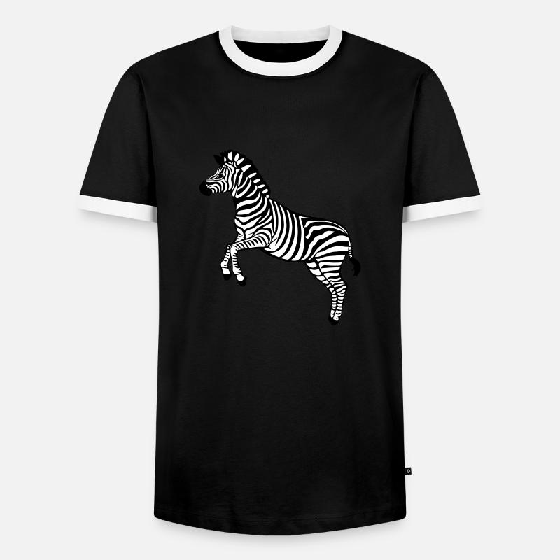 zebra Botswana Plains zebra - Men's Ringer Shirt - black/white