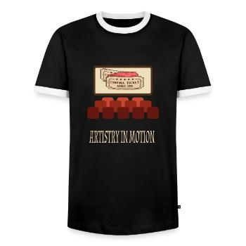 Cinéma Cinéphile Rétro Vintage Classique Cinéma TV - T-shirt contrasté Homme - noir/blanc - Devant - AI Model Female 172 light (172cm) & AI Model Male 178 light (178cm)
