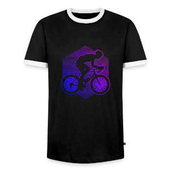 Vélo de route Vélo de route Cyclisme sur route pour femmes - T-shirt contrasté Homme - noir/blanc - Devant - AI Model Female 172 light (172cm) & AI Model Male 178 light (178cm)