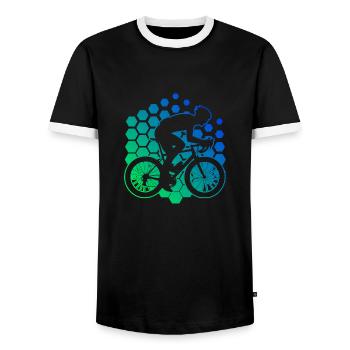 Cyclistes sur route Vélo de route Vélo de route Cyclisme sur route - T-shirt contrasté Homme - noir/blanc - Devant - AI Model Female 172 light (172cm) & AI Model Male 178 light (178cm)
