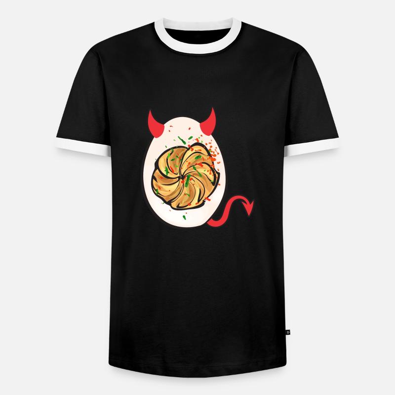 Gefüllte Eier Deviled Eggs - Männer Kontrast-T-Shirt - Schwarz/Weiß
