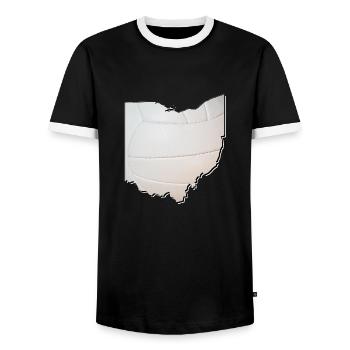 Ohio (États-Unis) | Vrai volley-ball | Carte - T-shirt contrasté Homme - noir/blanc - Devant - AI Model Female 172 light (172cm) & AI Model Male 178 light (178cm)