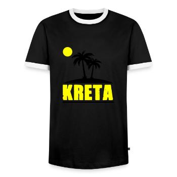Crète - T-shirt contrasté Homme - noir/blanc - Devant - AI Model Female 172 light (172cm) & AI Model Male 178 light (178cm)