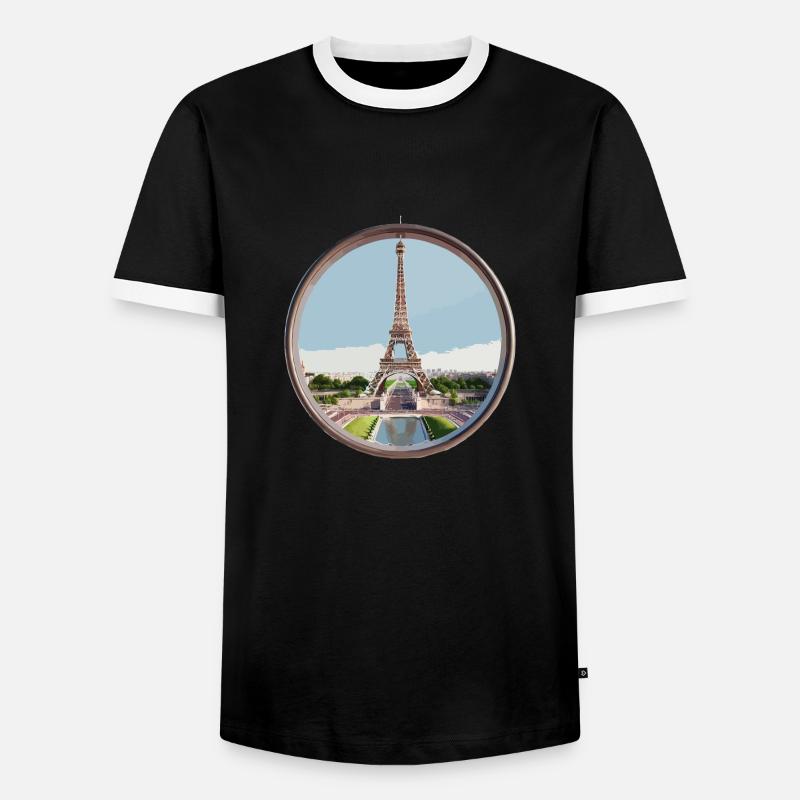 Eiffel Tower - Men's Ringer Shirt - black/white