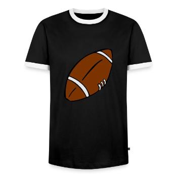 american football player - T-shirt contrasté Homme - noir/blanc - Devant - AI Model Female 172 light (172cm) & AI Model Male 178 light (178cm)