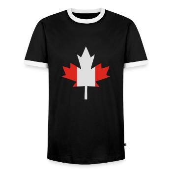 Canada - Men's Ringer Shirt - black/white - Front - AI Model Female 172 light (172cm) & AI Model Male 178 light (178cm)