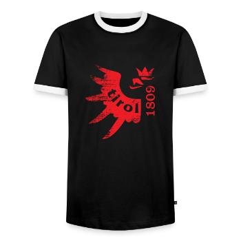 Tyrol 1809 Dialecte Armoiries Tyroliennes Cadeau d’aigle - T-shirt contrasté Homme - noir/blanc - Devant - AI Model Female 172 light (172cm) & AI Model Male 178 light (178cm)