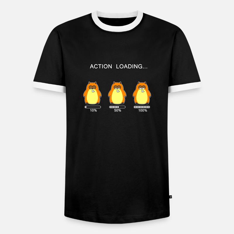 Action loading... (whiteline) - Männer Kontrast-T-Shirt - Schwarz/Weiß