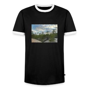 Blue Sky - Men's Ringer Shirt - black/white - Front - AI Model Female 172 light (172cm) & AI Model Male 178 light (178cm)