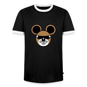 cool sonnenbrille maus - Männer Kontrast-T-Shirt - Schwarz/Weiß - Vorne - AI Model Female 172 light (172cm) & AI Model Male 178 light (178cm)