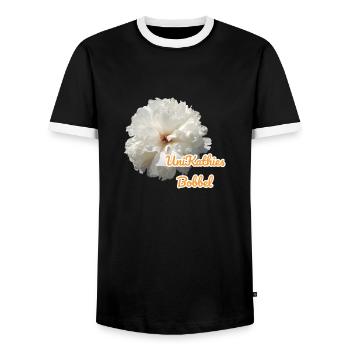 Unikathies Bobbel Flower - Männer Kontrast-T-Shirt - Schwarz/Weiß - Vorne - AI Model Female 172 light (172cm) & AI Model Male 178 light (178cm)