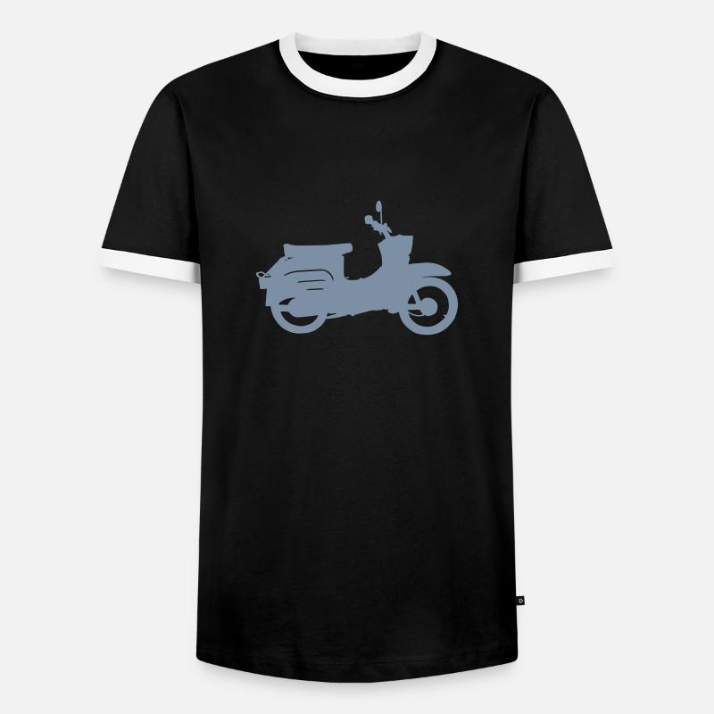 Schwalbe Silhouette - Männer Kontrast-T-Shirt - Schwarz/Weiß