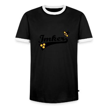 Imker - Männer Kontrast-T-Shirt - Schwarz/Weiß - Vorne - AI Model Female 172 light (172cm) & AI Model Male 178 light (178cm)