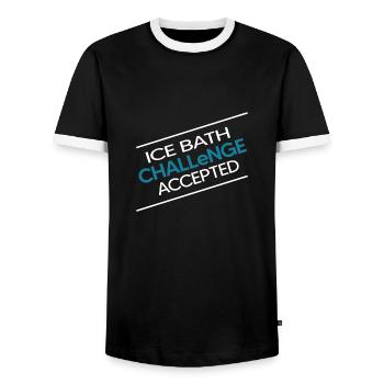 Bain de glace Les nageurs hivernaux « défi bain de glace » - T-shirt contrasté Homme - noir/blanc - Devant - AI Model Female 172 light (172cm) & AI Model Male 178 light (178cm)