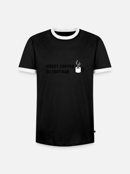 Insert Coffee to continue - Men's Ringer Shirt - black/white