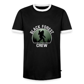 Black Forest Crew - Männer Kontrast-T-Shirt - Schwarz/Weiß - Vorne - AI Model Female 172 light (172cm) & AI Model Male 178 light (178cm)