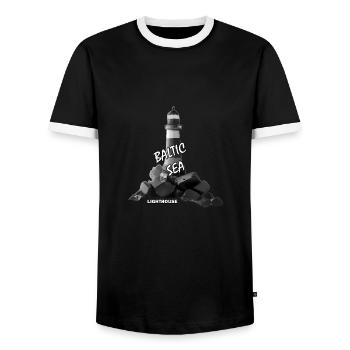 Phare - T-shirt contrasté Homme - noir/blanc - Devant - AI Model Female 172 light (172cm) & AI Model Male 178 light (178cm)