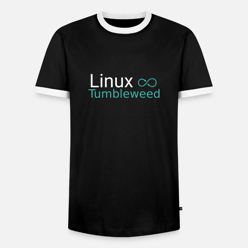 Linux Tumbleweed - Männer Kontrast-T-Shirt - Schwarz/Weiß
