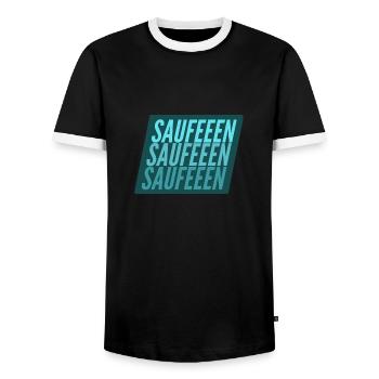 Saufen Saufen Saufen - Männer Kontrast-T-Shirt - Schwarz/Weiß - Vorne - AI Model Female 172 light (172cm) & AI Model Male 178 light (178cm)