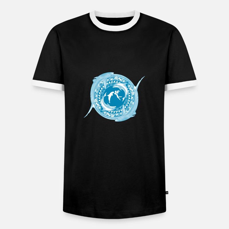 Tochter von Poseidon - Männer Kontrast-T-Shirt - Schwarz/Weiß