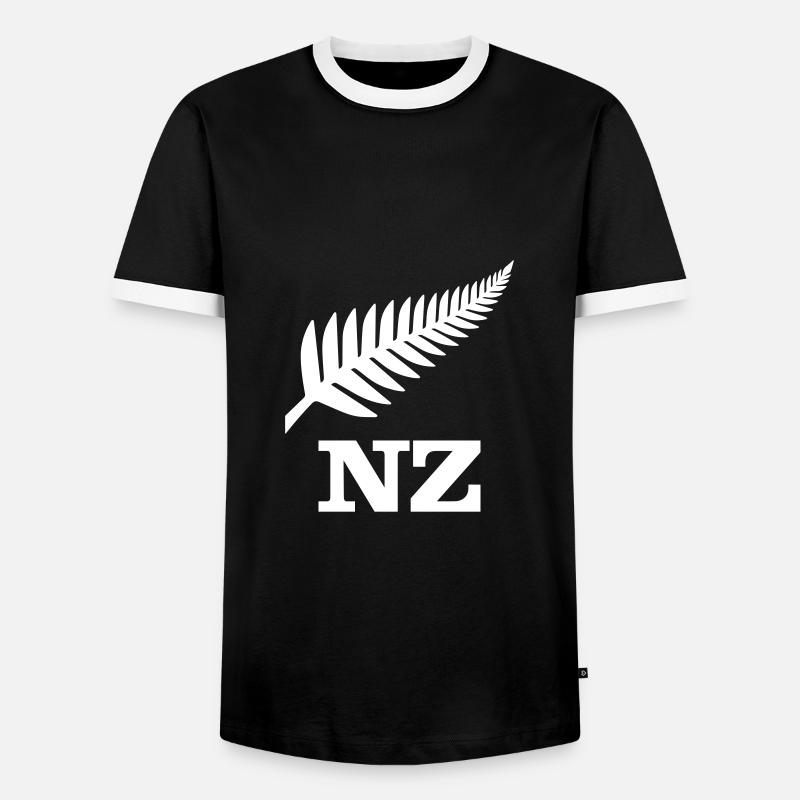 Neuseeland - Männer Kontrast-T-Shirt - Schwarz/Weiß