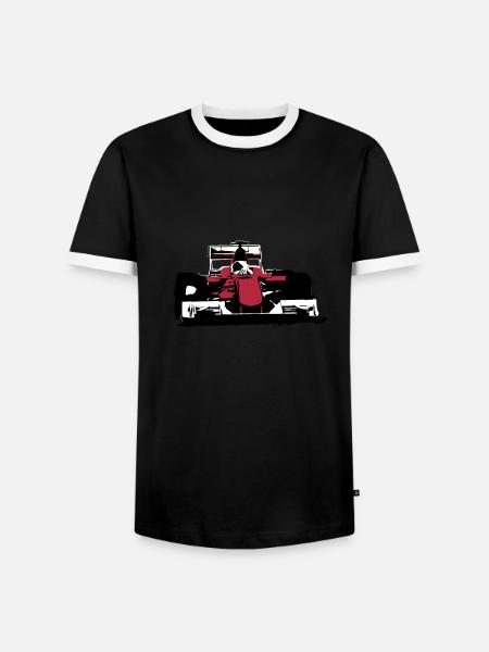 Formula One Racecar - Men's Ringer Shirt - black/white