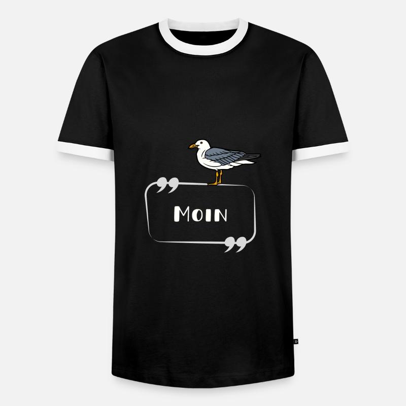 MOIN Möwe - Männer Kontrast-T-Shirt - Schwarz/Weiß