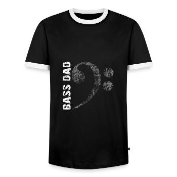Bass Dad - Papa joue de la basse - Clé de fa - T-shirt contrasté Homme - noir/blanc - Devant - AI Model Female 172 light (172cm) & AI Model Male 178 light (178cm)