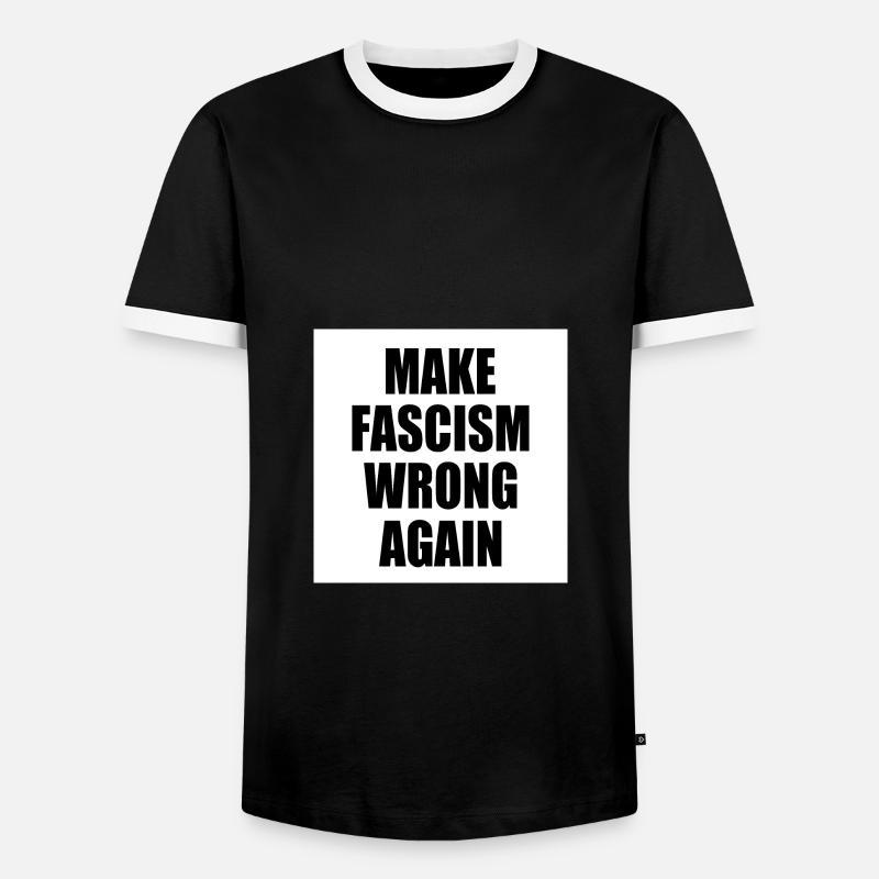 make fascism wrong again - Men's Ringer Shirt - black/white