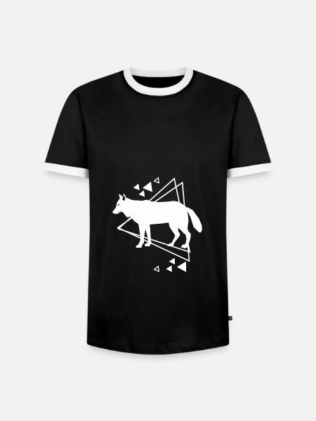 Wolf - Tierfreund Naturschutz - Männer Kontrast-T-Shirt - Schwarz/Weiß