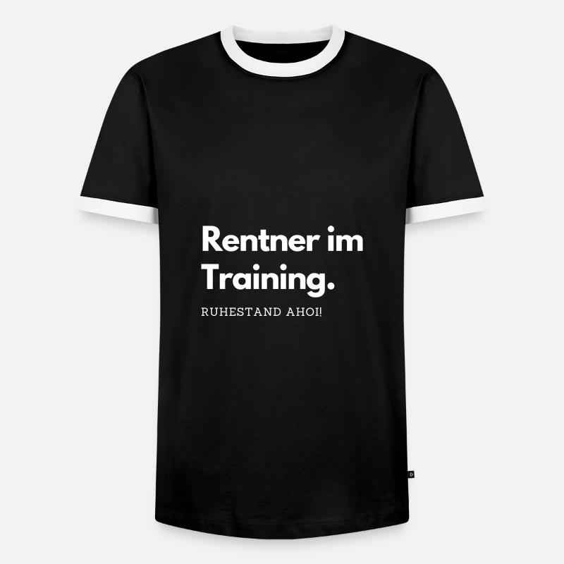 Rentner im Training - Männer Kontrast-T-Shirt - Schwarz/Weiß