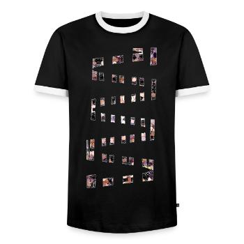 Résumé n° 49 - T-shirt contrasté Homme - noir/blanc - Devant - AI Model Female 172 light (172cm) & AI Model Male 178 light (178cm)
